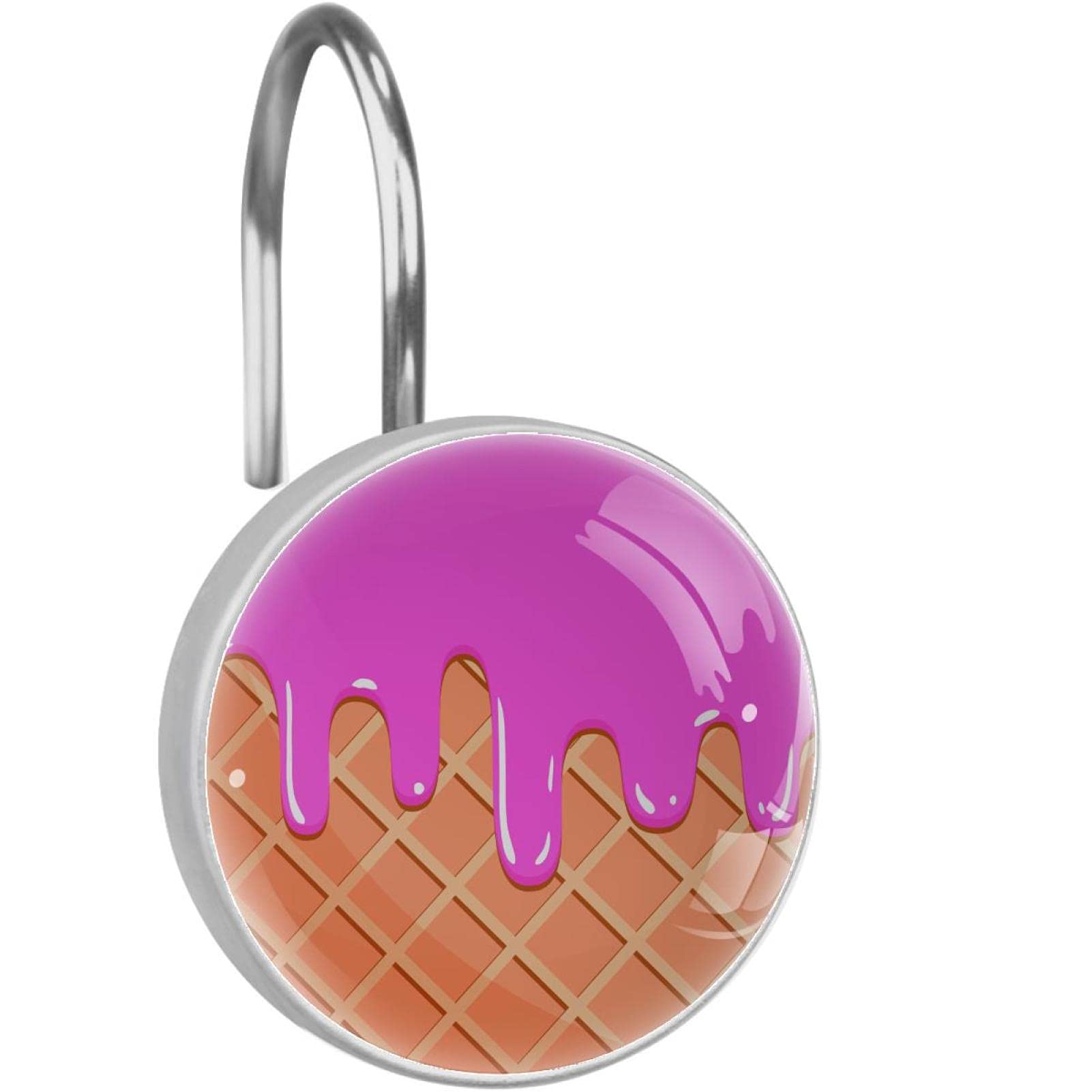 Crochets rideau de douche acier inoxydable anneaux salle de bain glace fondue x12