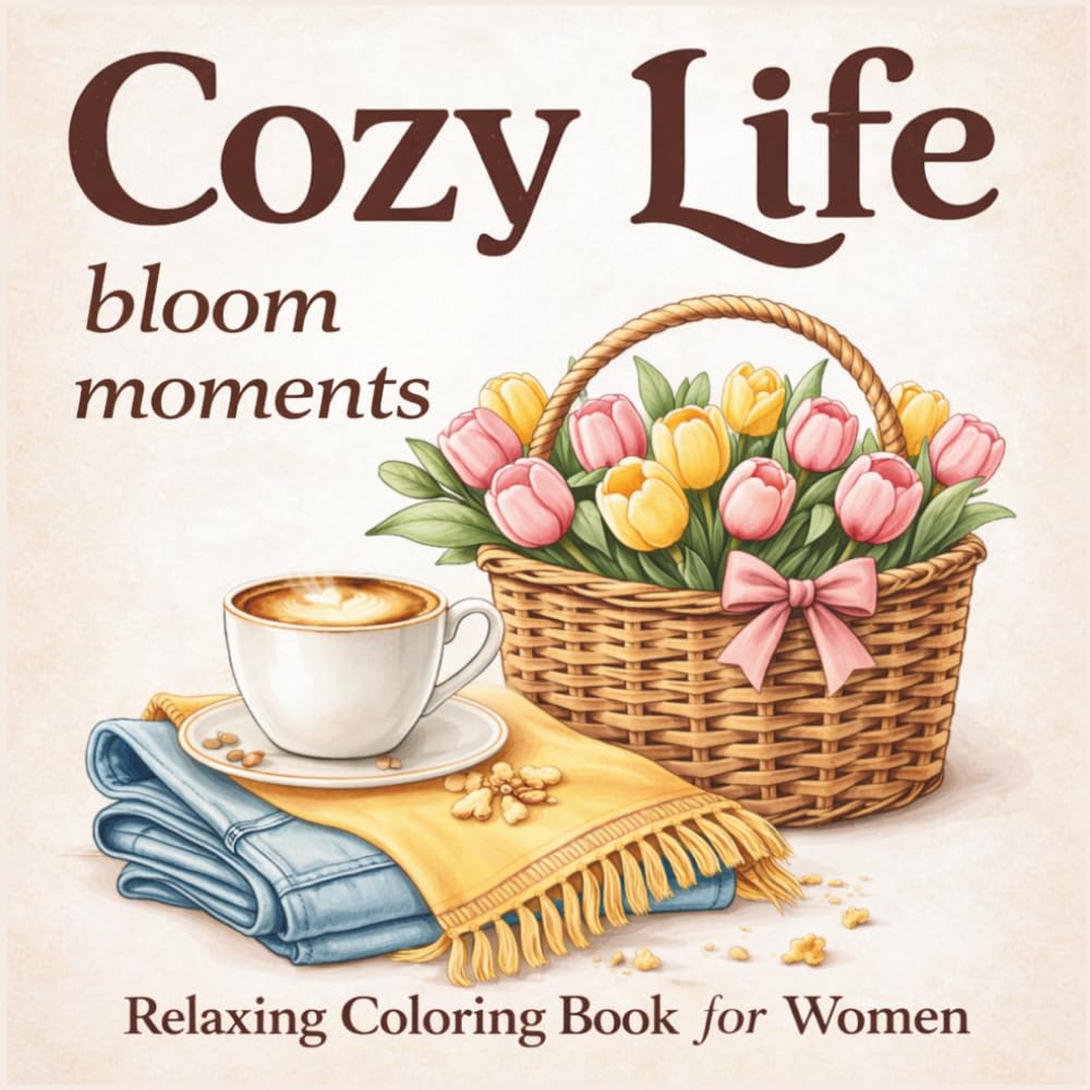 Cozy Life: Bloom Moments – Relaxing Coloring Book for Women: Cozy Floral Designs for Relaxation, Mindfulness and Calm Moments