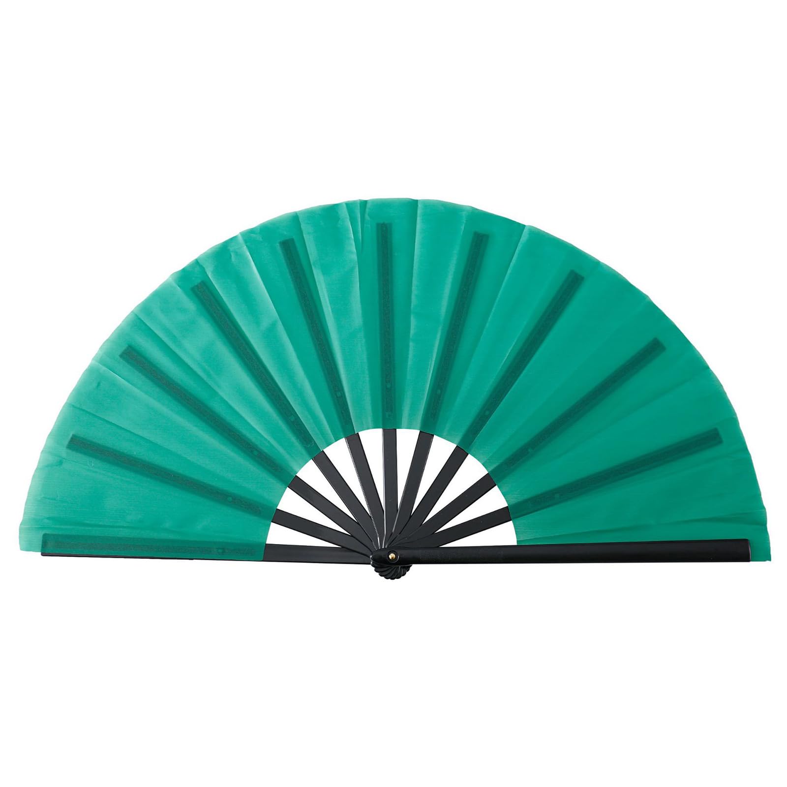 Ywluuoo Green 10Inch Black Bone Folding Handheld Fan Color Kungfu Hand Fan For Martial Art Practice And Stage Festival Event
