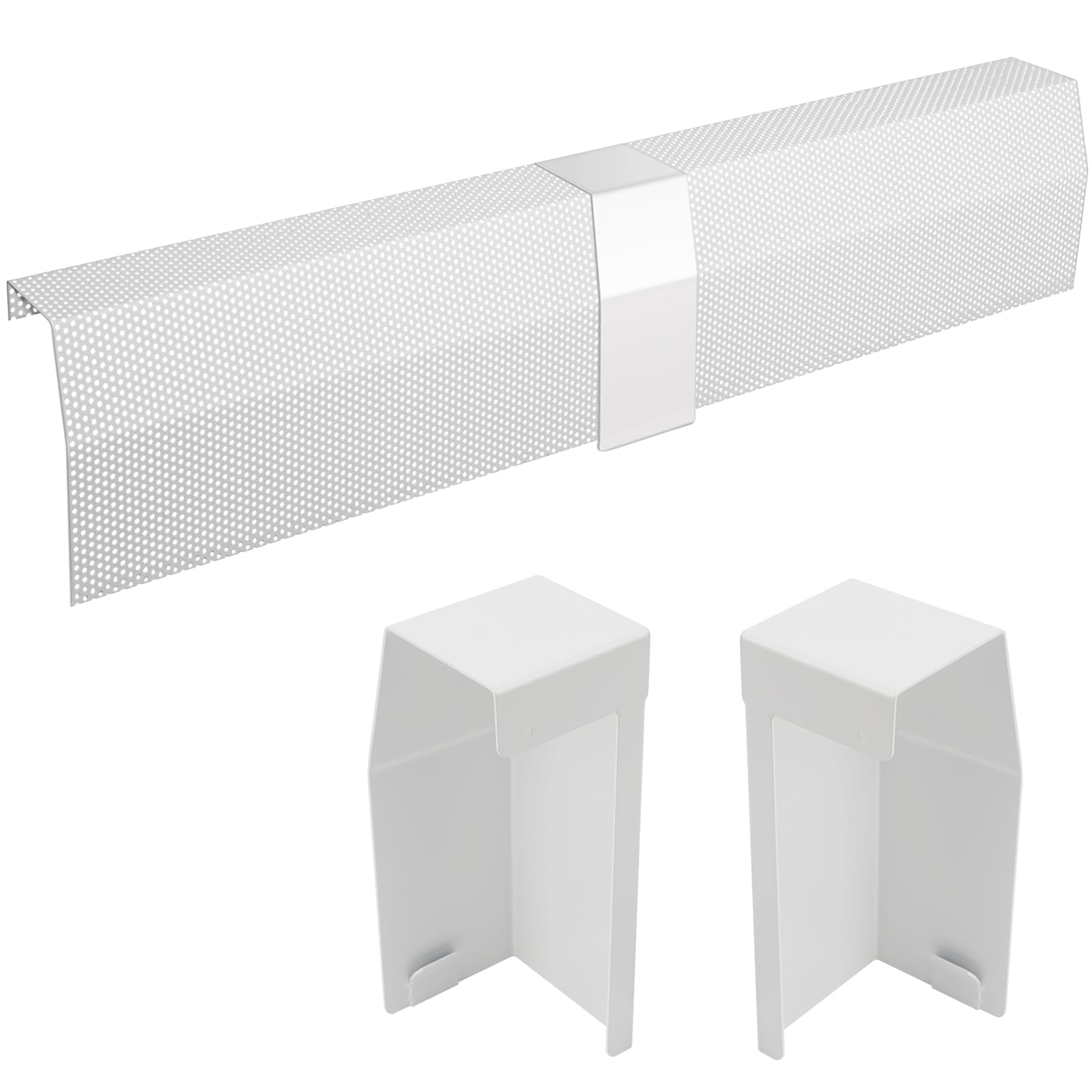 6ft Steel Easy Slip-On Baseboard Heater Cover with End Caps for Bathroom & Hydronic System for Replacing Old Cover, White