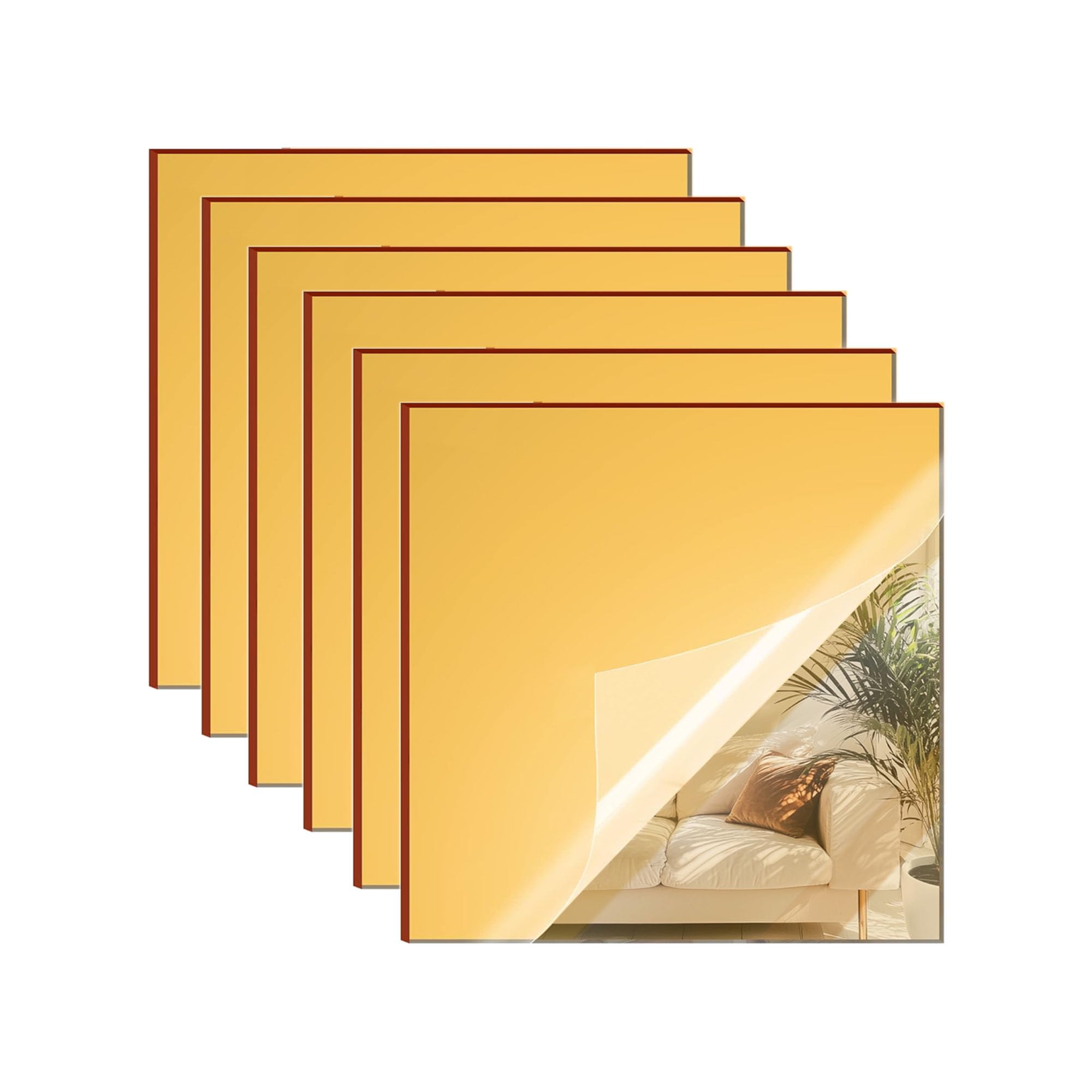 Rose Gold Mirror Acrylic Sheets - 6 Pack, 8x8" -11