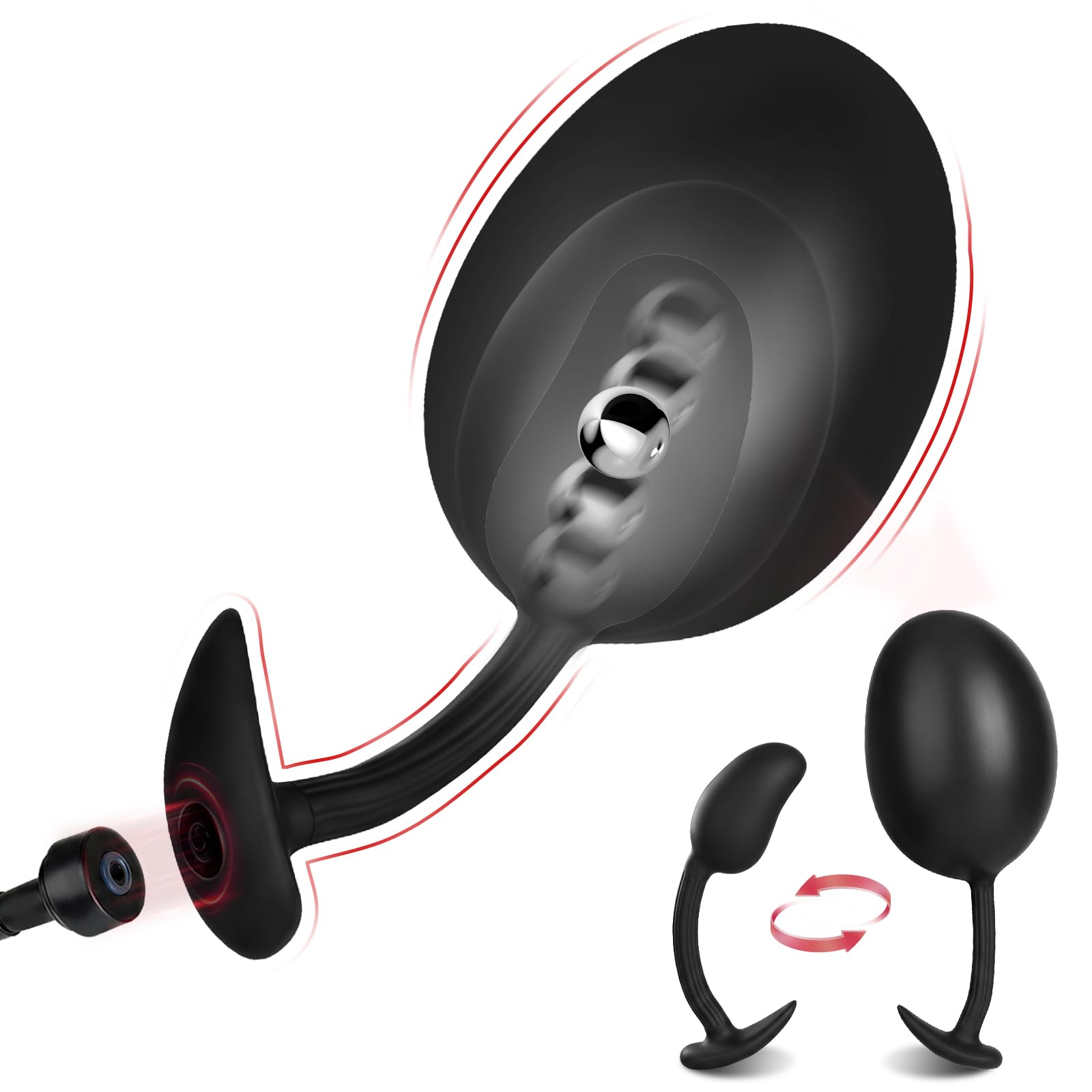 Neuer Aufblasbar Analplug Mit Magnetverschluss-System für Luftpumpe Sex Spielzeug für die Männer, Verstellbar Riesen Dildo Butt Plug Abnehmbarer, Sex Toys Anal Plug SM Sexspielzeug für Paare Frauen