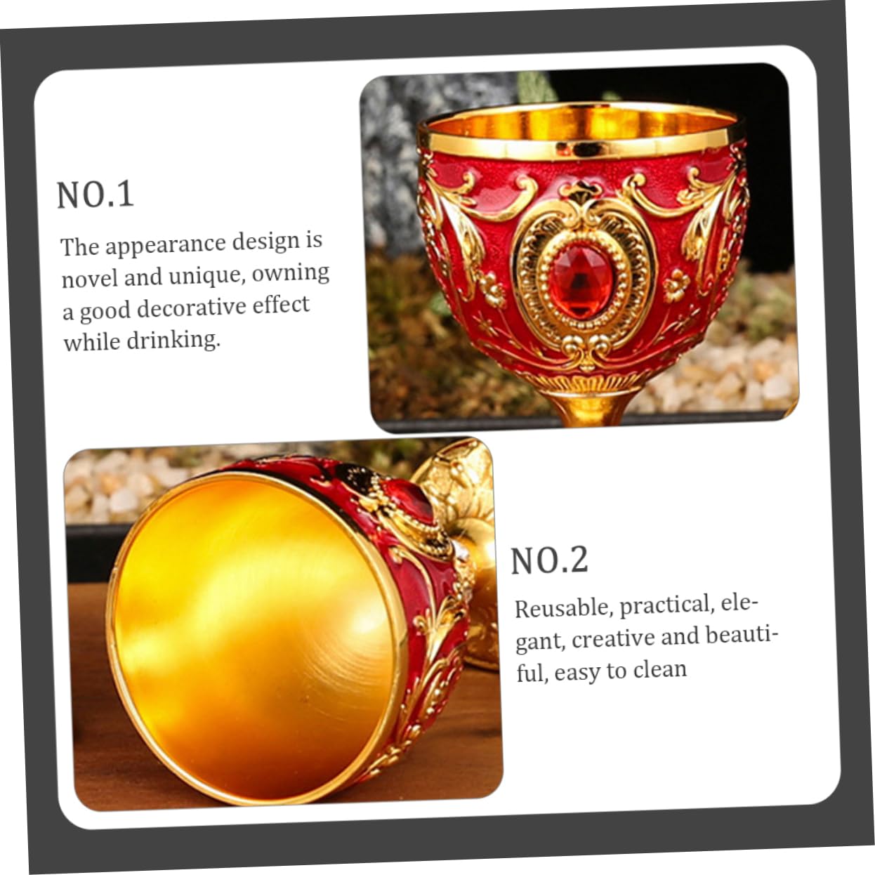 MAGICLULU Copas Medievales 6 Piezas Vaso De Bebida para El Hogar Copa del Templo Copas De Comunion Taza Copa Copa Copas De Vino Copa De Vino Casera Europeo Taza Retro Rojo Aleación De Aluminio