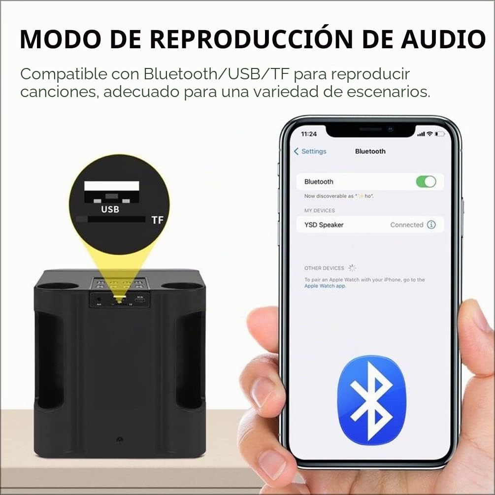 Karaoke 2 microfonos inalambricoso, Máquina de Karaoke Completo Altavoz Bluetooth con 2 Micrófonos, Portatil Karaoke Profesional para Adulto Infanti, Fiestas en Casa Soporte Tarjeta TF, AUX, Disco U