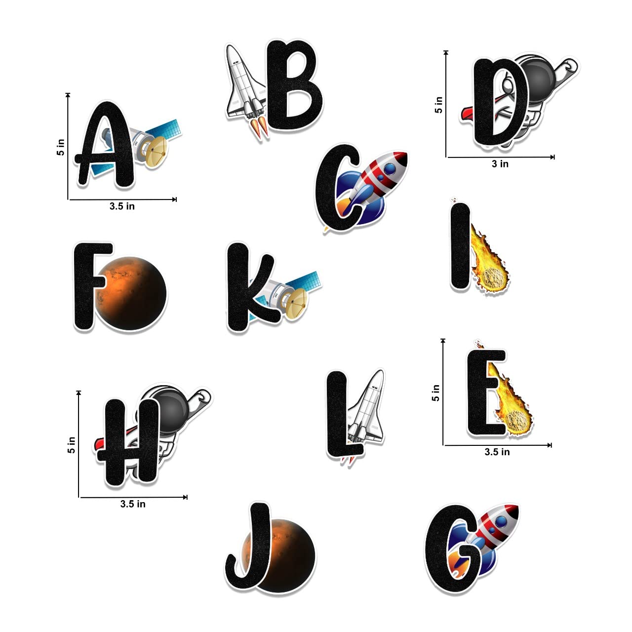 Seyal® Space Astronaut A - Z Alphabet Wall Sticker, small - Image 3