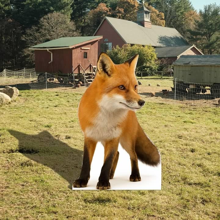 Image of Red Fox 4FT Life Size Cardboard Cutout - A Fun Animal Standup for Photo Booths, Birthday Parties, and Events
