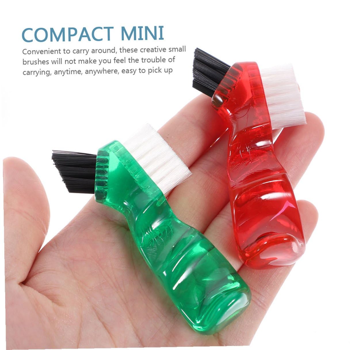 Abaodam Spazzola per Pulizia Dentiera Portatile 3 Pezzi Mini in Plastica Pp Superficie Liscia per Orale Quotidiana