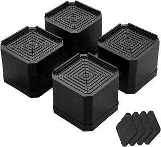 Elevadores Ajustables para Muebles, Elevadores Resistentes para Sofá y Mesa – 4 uds, Altura Regulable 7,5–11 cm, Antideslizantes, Soporta 1800 kg – Patas para Cama, Escritorio, Lavadora