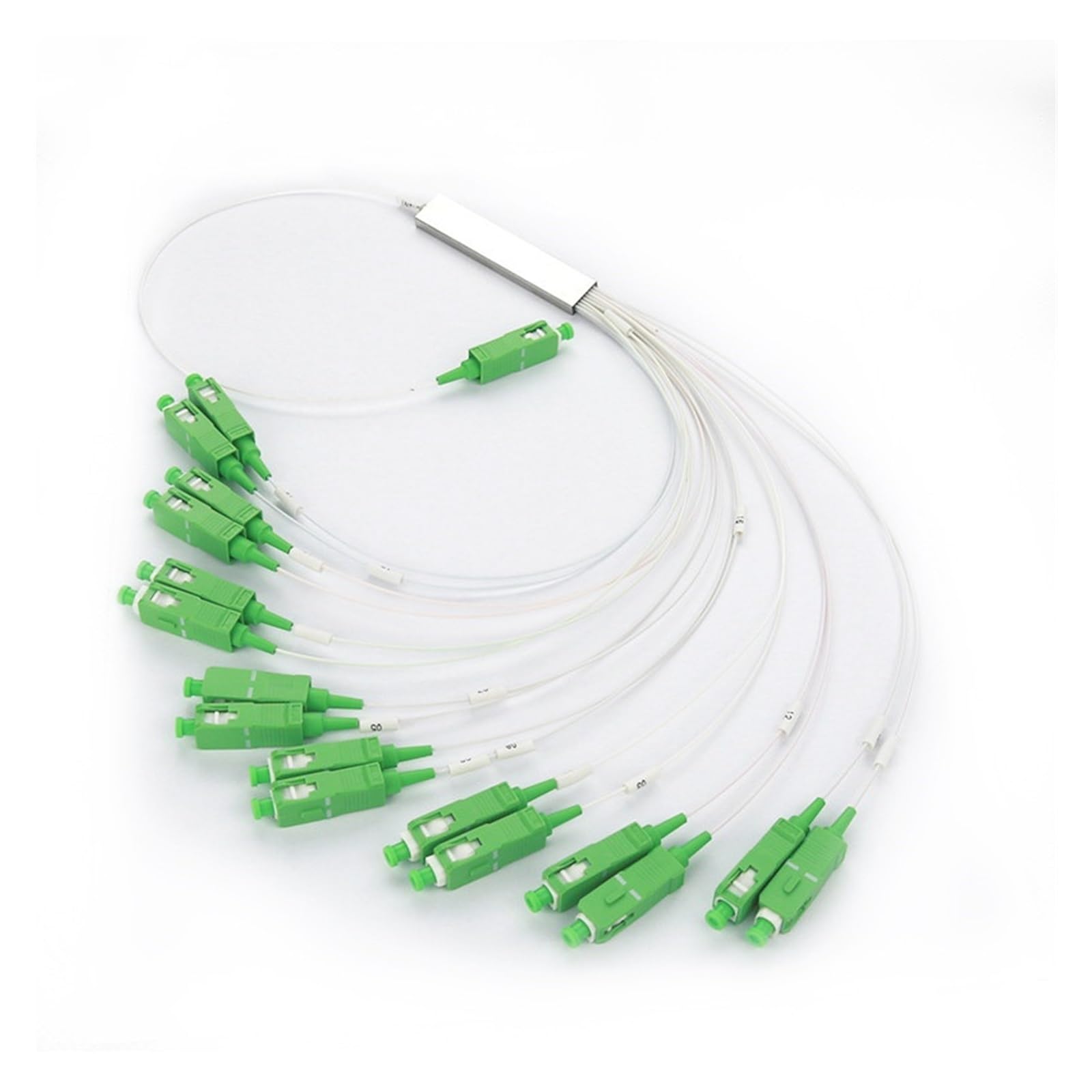 Lot de 10 répartiteurs de fibre optique PLC SC/AC SM 0,9 mm en tube d'acier FT-TH 1 m connecteur SC 1:16(SC UPC)