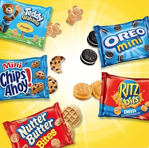 Classic Snacks Variety Pack | Oreos Chocolate Sandwich Cookies, Ritzs Bits Cheese Crackers, Teddy Honey Graham, Chip Ahoy Nutter Butter Bites Peanut Butter | Lunch Party Travel Gift | Muchai Box (40 Individual Packages)