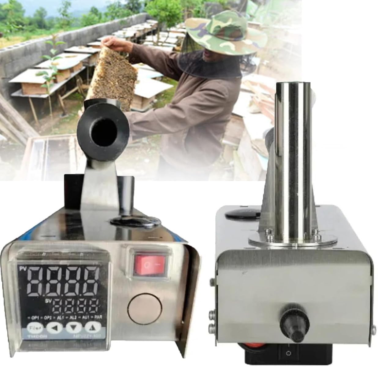 Vaporizzatore di acido ossalico per api a batteria Sublimatore per apicoltura Dispenser di acido ossalico Strumento di trattamento degli acari per la cura dell'alveare