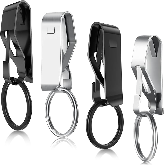 Moxweyeni 4 Pieces Belt Key Clip Key Holder Belt Security