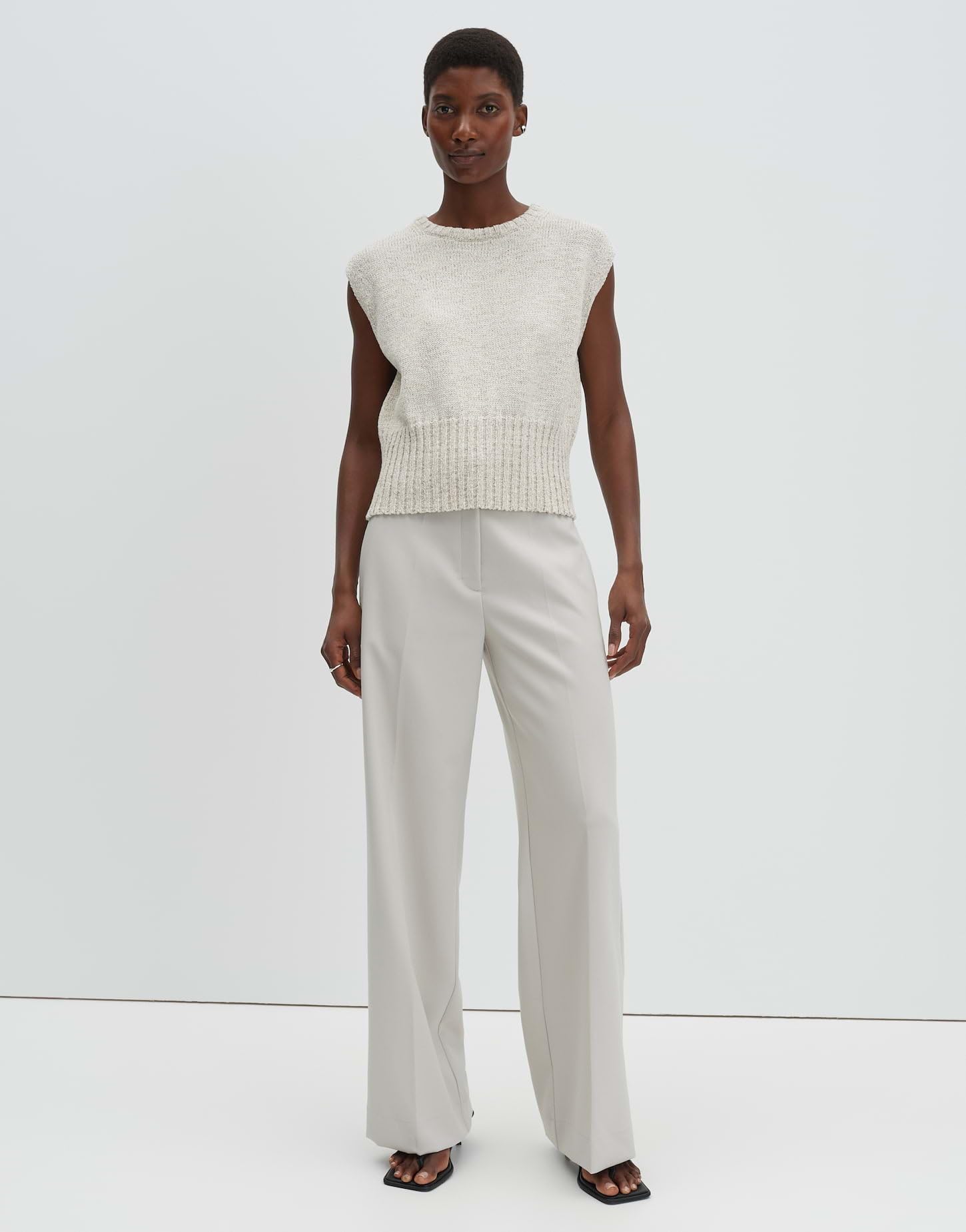 someday Damen Pullunder | Stricktop aus fein melierten Bändchengarn Regular Fit