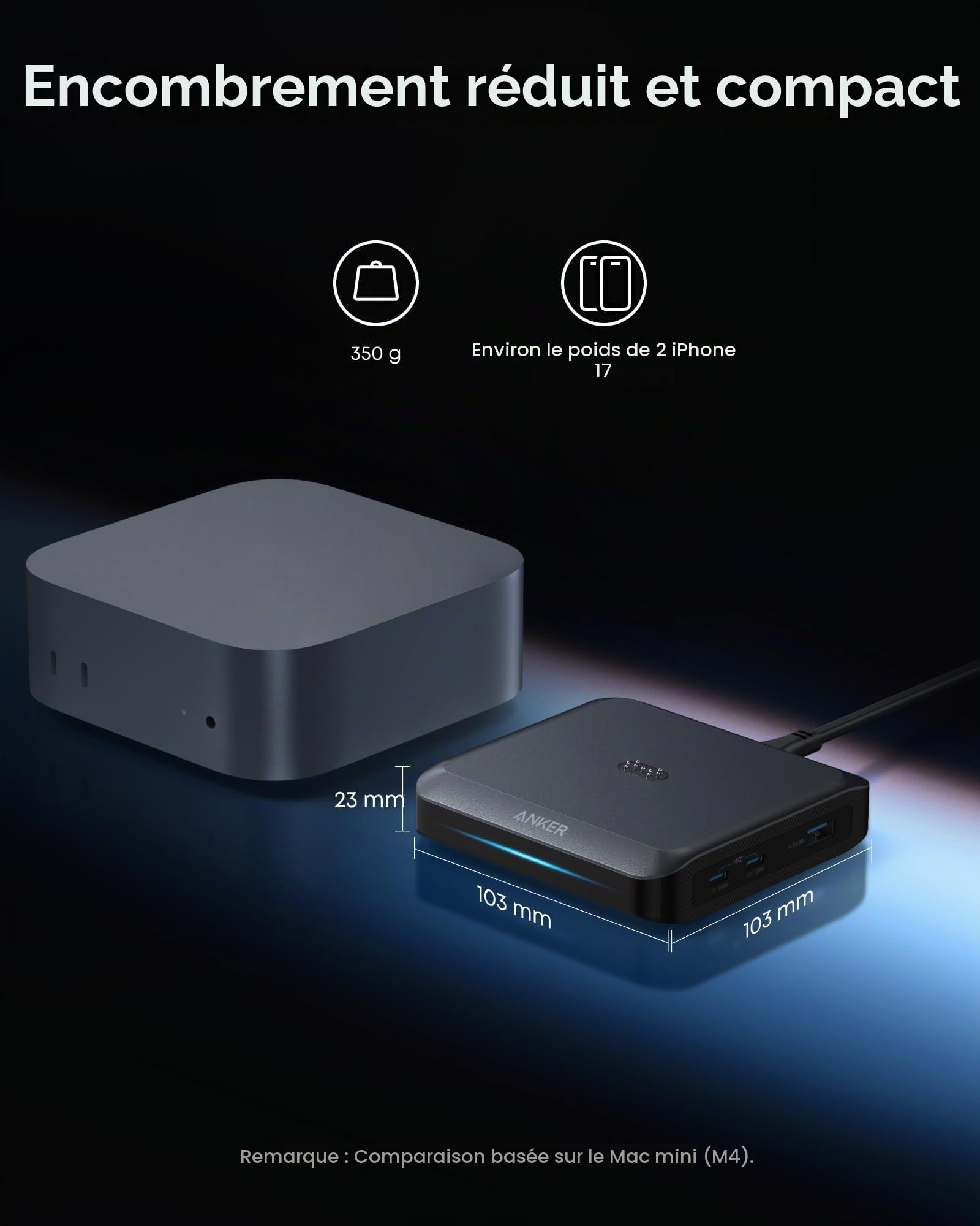 Anker Base de Charge 150W, 3 Ports (Batterie Externe Non Incluse) | Recharge Rapide pour Batterie Externe Anker Prime, Compatible avec MacBook Pro/Air, Dell, iPhone 17/16/15, Samsung et plus