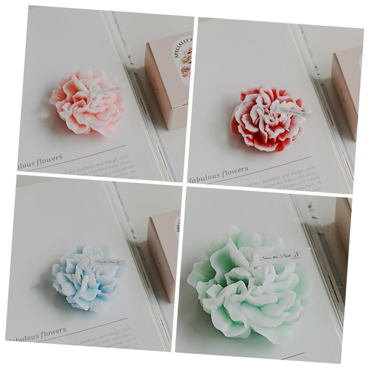 Alipis 5 Set Di Candele Profumate A Forma Di Fiore Per La Decorazione Della Casa Cera Di Paraffina Per La 4 Pezzi*5