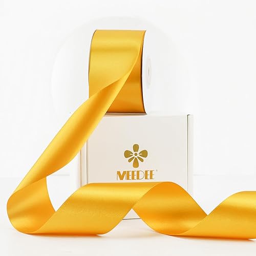 Vista 18 de MEEDEE Orange Satin Ribbon - 1.5 inch Double Faced Satin Ribbon, 50 Yards - Neon Tangerine - For Christmas, Thanksgiving, Halloween, Weddings