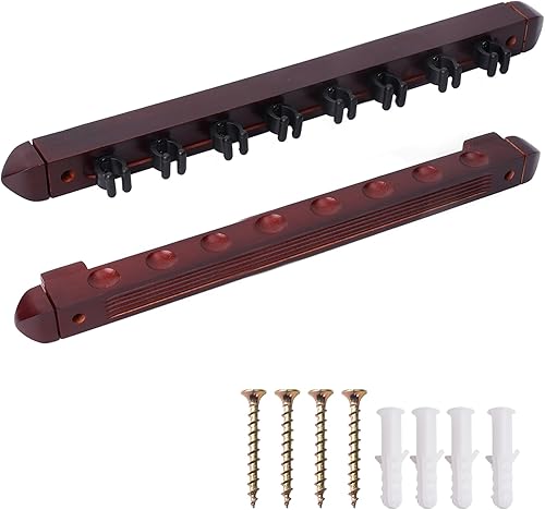 Miniatura 13 de GSE Games & Sports Expert 2-Piece 6/8/12 Billiard Pool Cue Rack Wall Mounted Holders, Billiard Cue Sticks Wall Rack Set