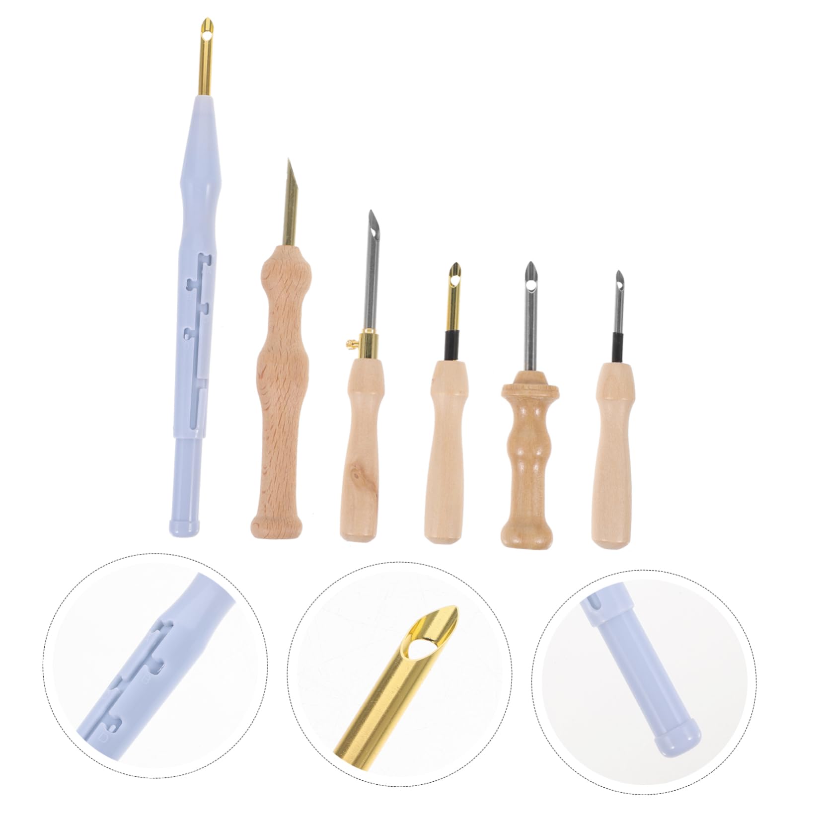 SHINEOFI 12pezzi Kit Di Aghi Per Punzonatura Con Manico Legno Di Strumenti Per Ricamo Aghi Per Feltro e Cucito Per Progetti Artigianali e Decorazioni Fatte Mano