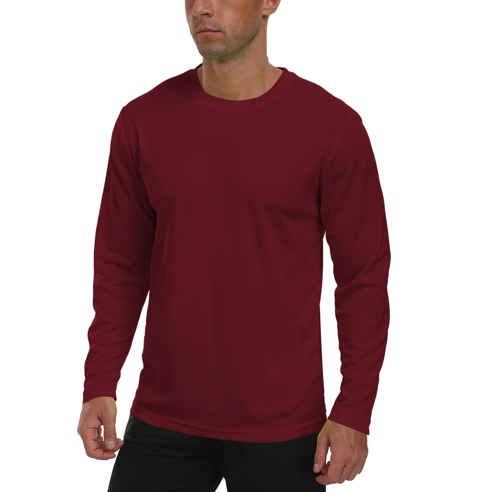 TOIUUI Workout Shirts for Mens Moisture Wicking UPF 50+ Quick Dry Long Sleeve Rash Guard