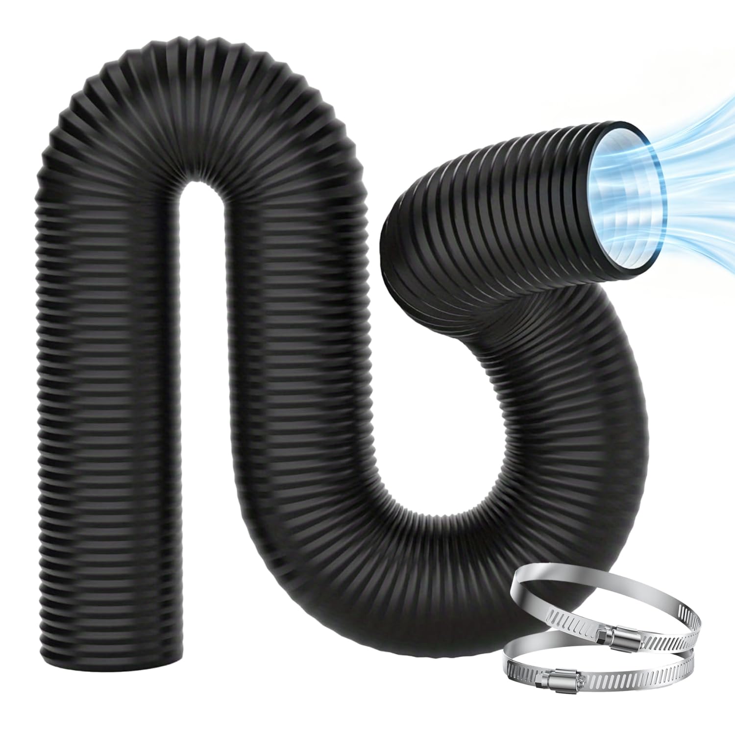 Photo 1 of Dryer Vent Hose 3 inch 16 FT Long Air Ducting, Heavy-Duty Four-Layer Protection Dryer Vent Hose for Heating Cooling Ventilation,Includes 2 Pack Clamps,16 FT