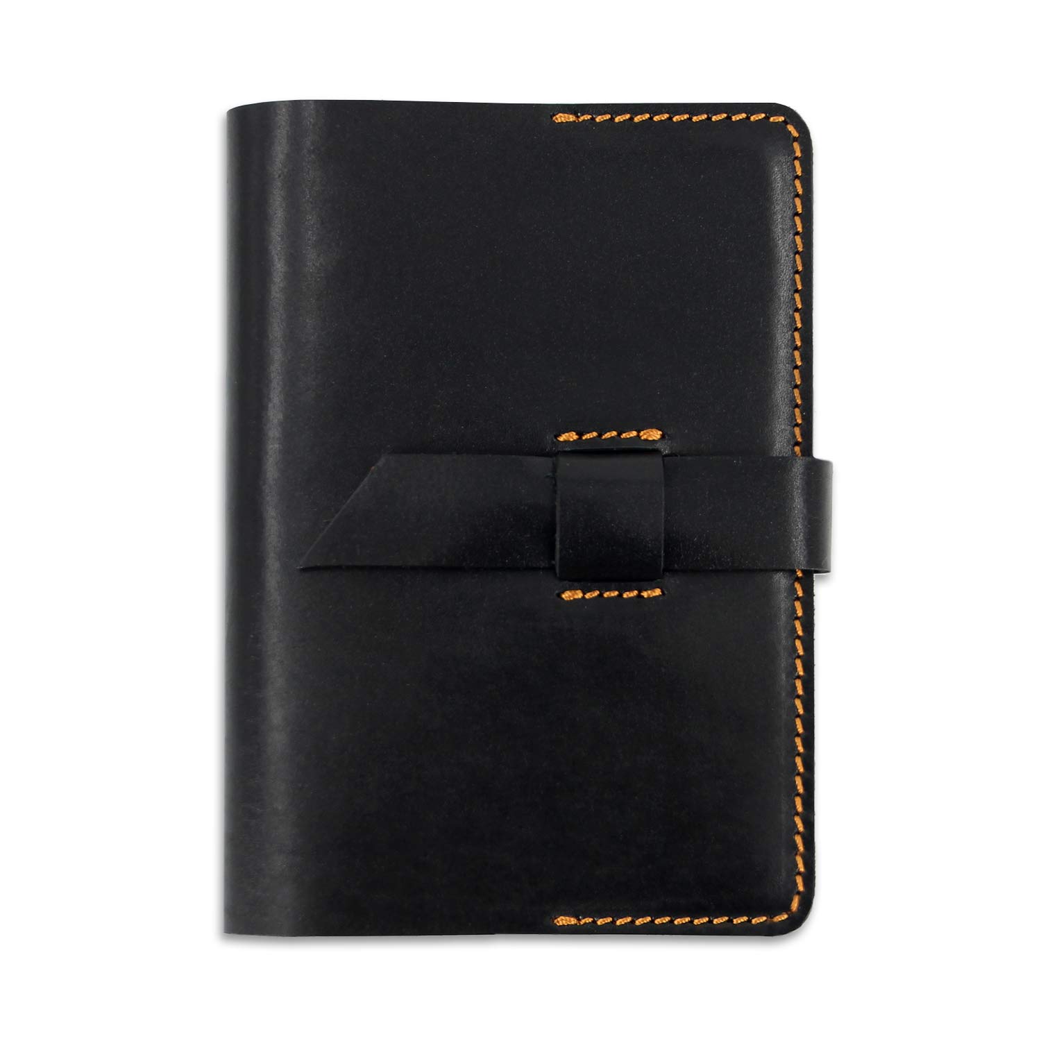 Handmade Genuine Leather Refillable A6 Notebook Journal (Black)