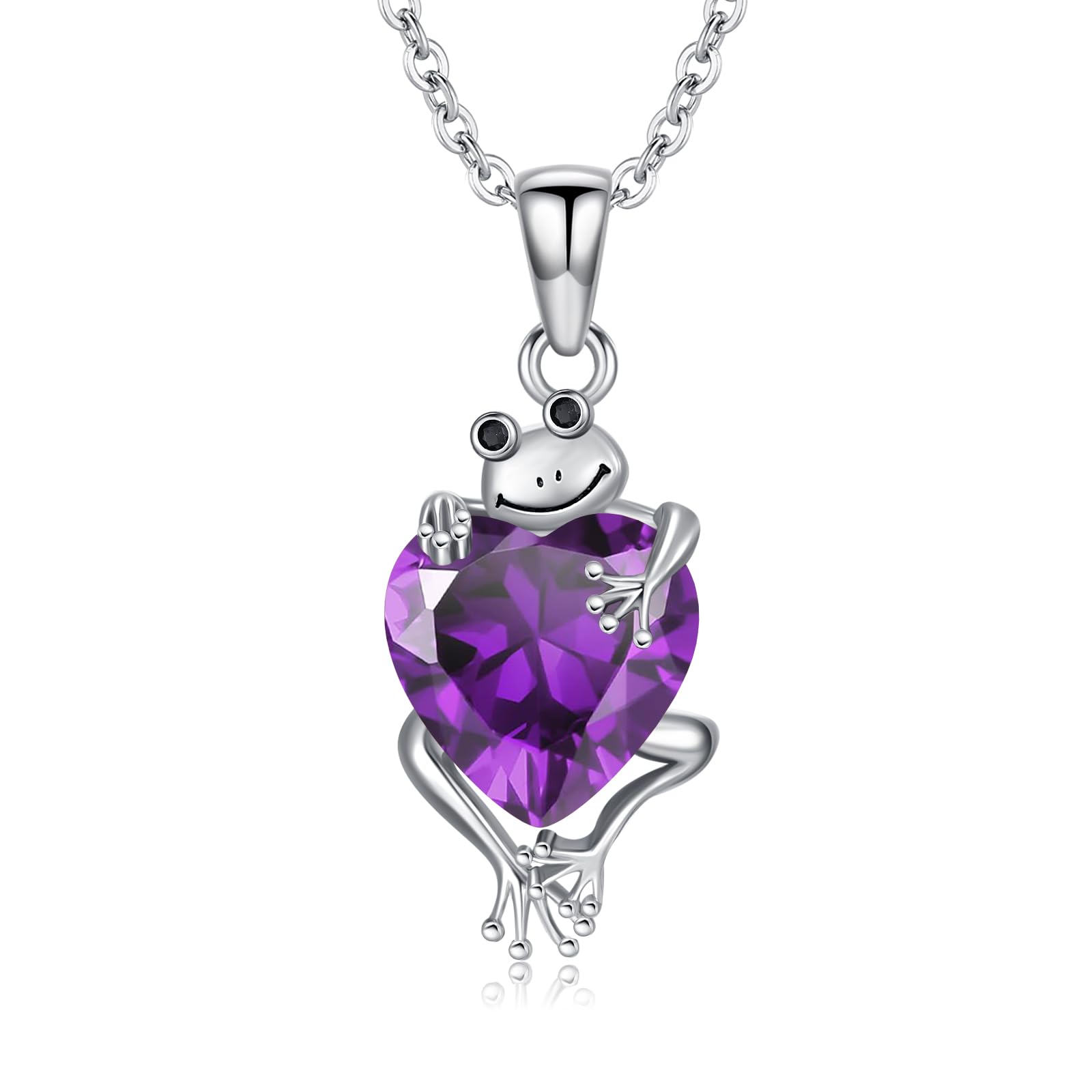 Frosch-Halskette mit synthetischem Geburtsstein Frosch-Anhänger Halskette Geschenk für Frauen