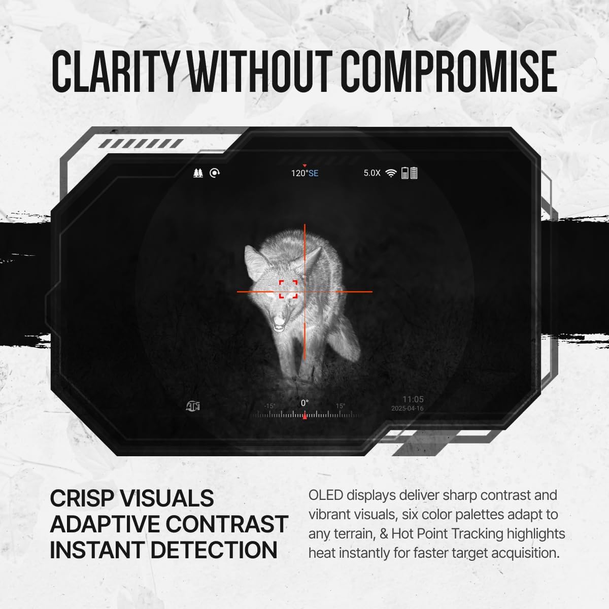 ATN Thor 6 Mini Thermal Scope, 6th Gen 12µm Sensor, SharpIR AI, OLED, PIP, 50Hz, Wi‑Fi, 64GB Recording, RAV, IP67