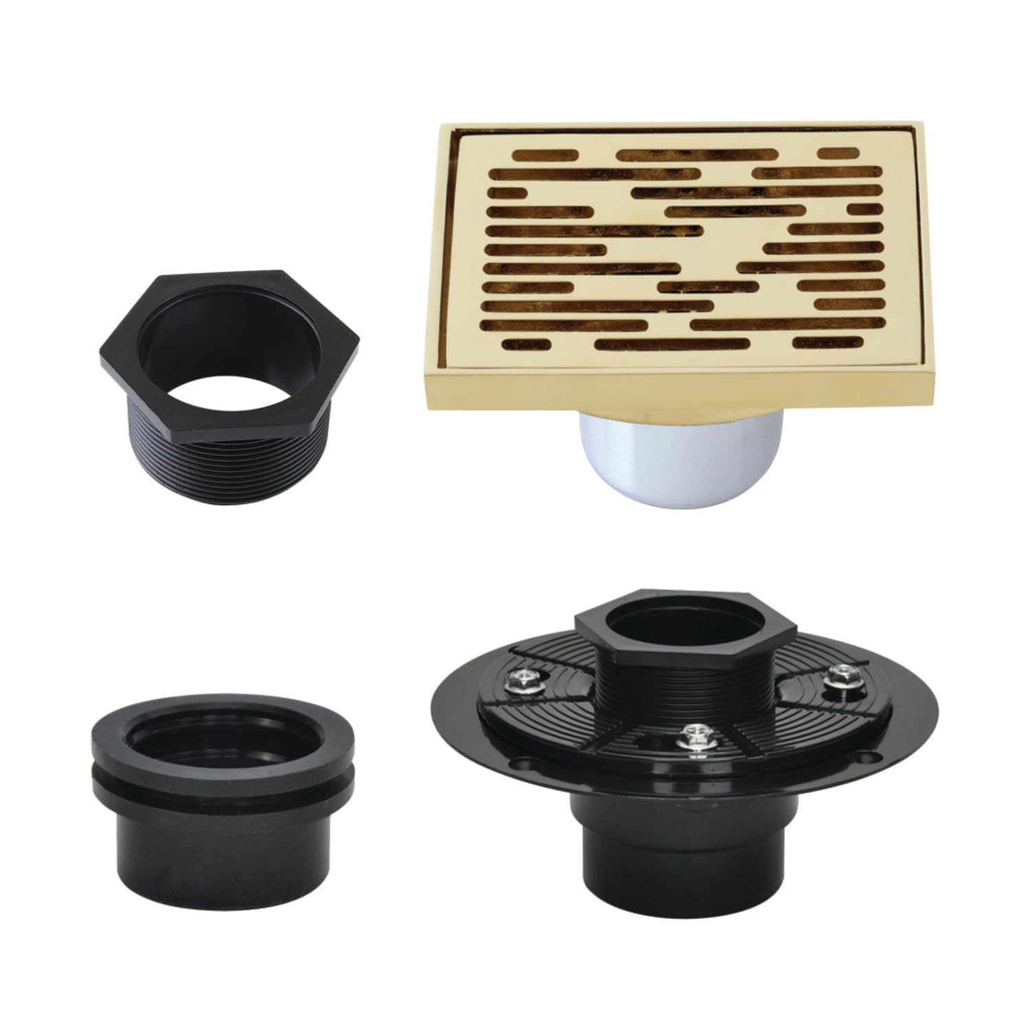 Siphon de douche carré anti-corrosion Kingston Brass en laiton contre la stagnation de l'eau