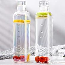 زجاجة مشروبات قابلة لإعادة الاستخدام من الزجاج مع علامات للوقت واقتباسات تذكيرية وغطاء ملتف من جاست فور يو ستور من قطعتين