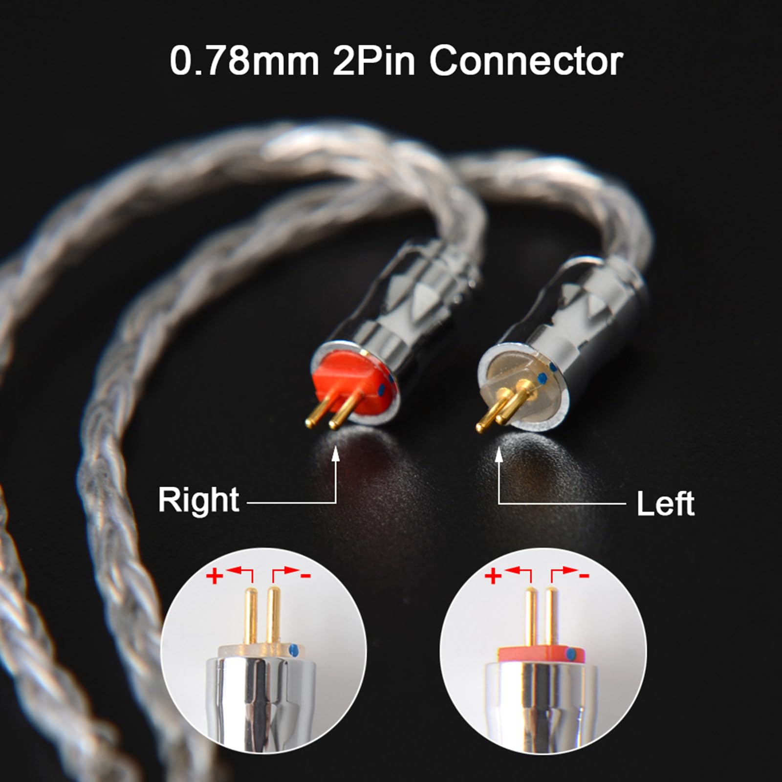 NICEHCK C16-4 IEM Cable,16 Core Silver Plated Earbuds Upgrade Cords, SPC Earphone Cables, in Ear Monitor Cord for Wired Headphones Earbud (3.5mm with 0.78 2Pin)