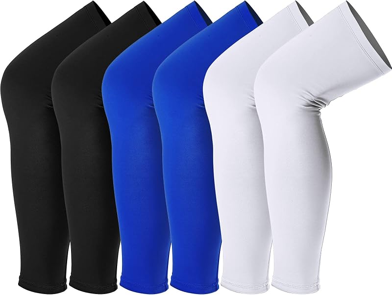 Skylety Mangas para piernas Manga larga de compresión para rodilla | para protección UV, hombres y mujeres, rodilleras, enfriamiento de piernas, baloncesto, fútbol, voleibol, deportes, carrera, ciclismo, gimnasio
