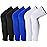 Skylety Leg Sleeves Compression Long Knee Sleeve UV Preserve for Men Women Sport Basketball Football (Black, White, Blue,6 Pieces)