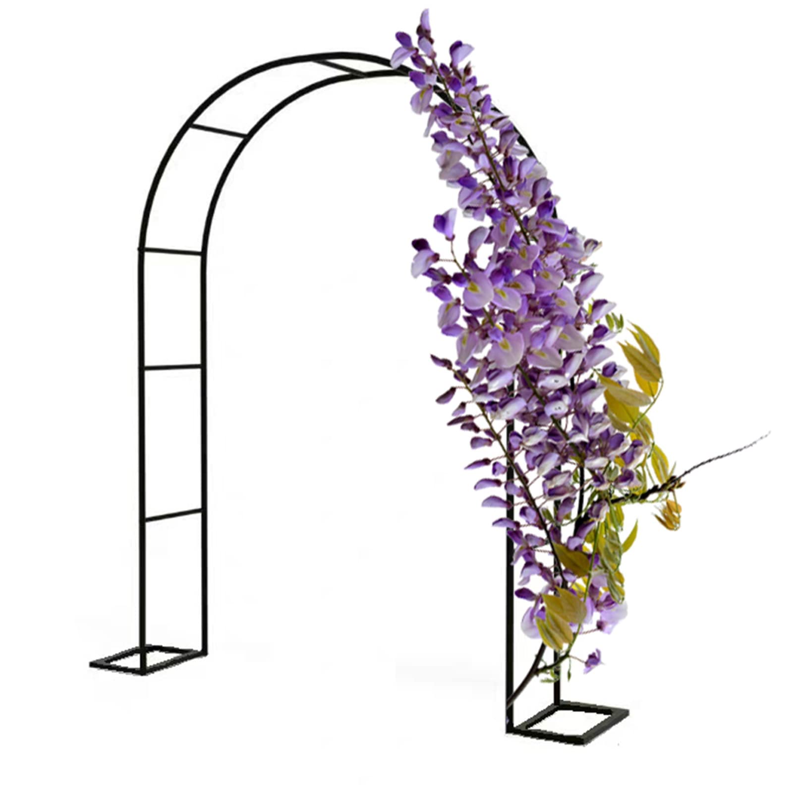 Arche de jardin en blanc ou noir pour une allée de rose poétique