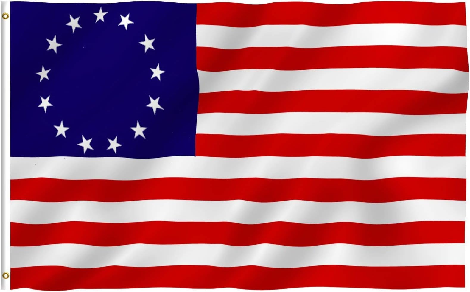Anley Fly Breeze 3x5 Foot Betsy Ross Flag - Vivid Color and Fade proof - Canvas Header and Double Stitched - United States Flags Polyester with Brass Grommets 3 X 5 Ft
