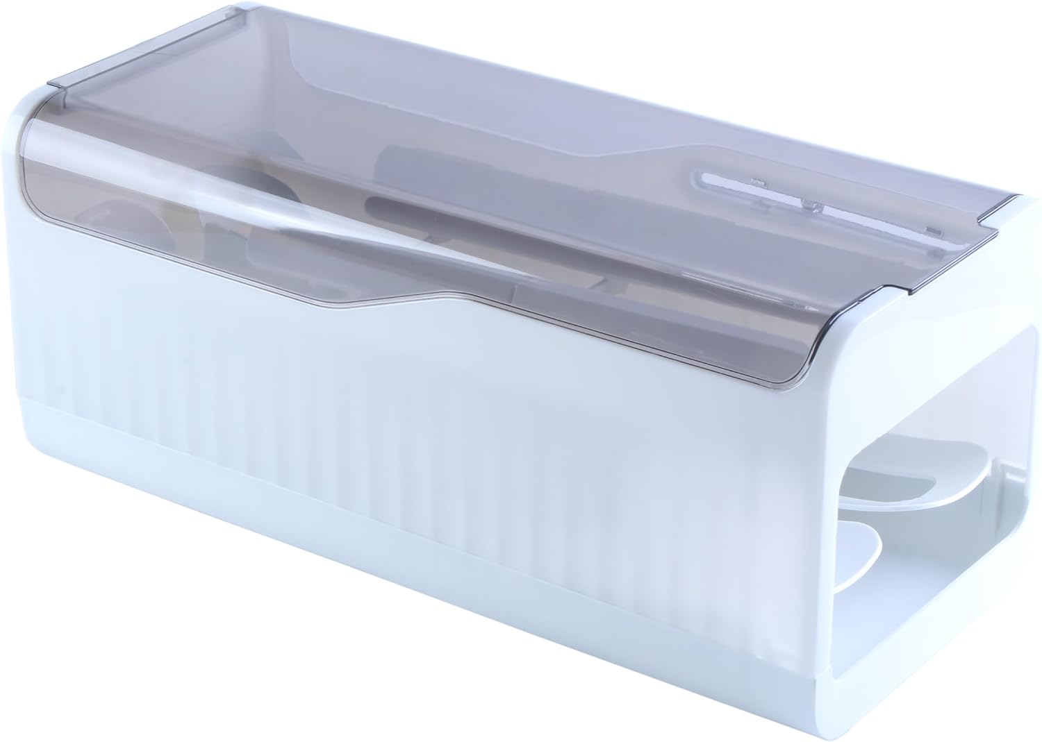 Sansam Egg Holder for Fridge, Automatic Rolling Egg Organizer for Refrigerator, Plastic Egg Container & Tray, Stackable Dispenser and Storage Bin with Sturdy Lid to Saving Space (Clear)
