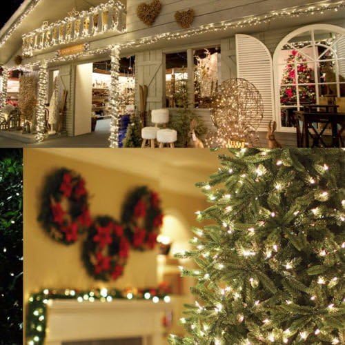 Solar String Lights (72 ft, 200 LED, Waterproof, 8 Modes), AICase Starry Fairy Bendable Copper Wire Durable Outdoor String Lights for Garden, Patio, Home, Dancing, Wedding, Christmas Party (2 x White)