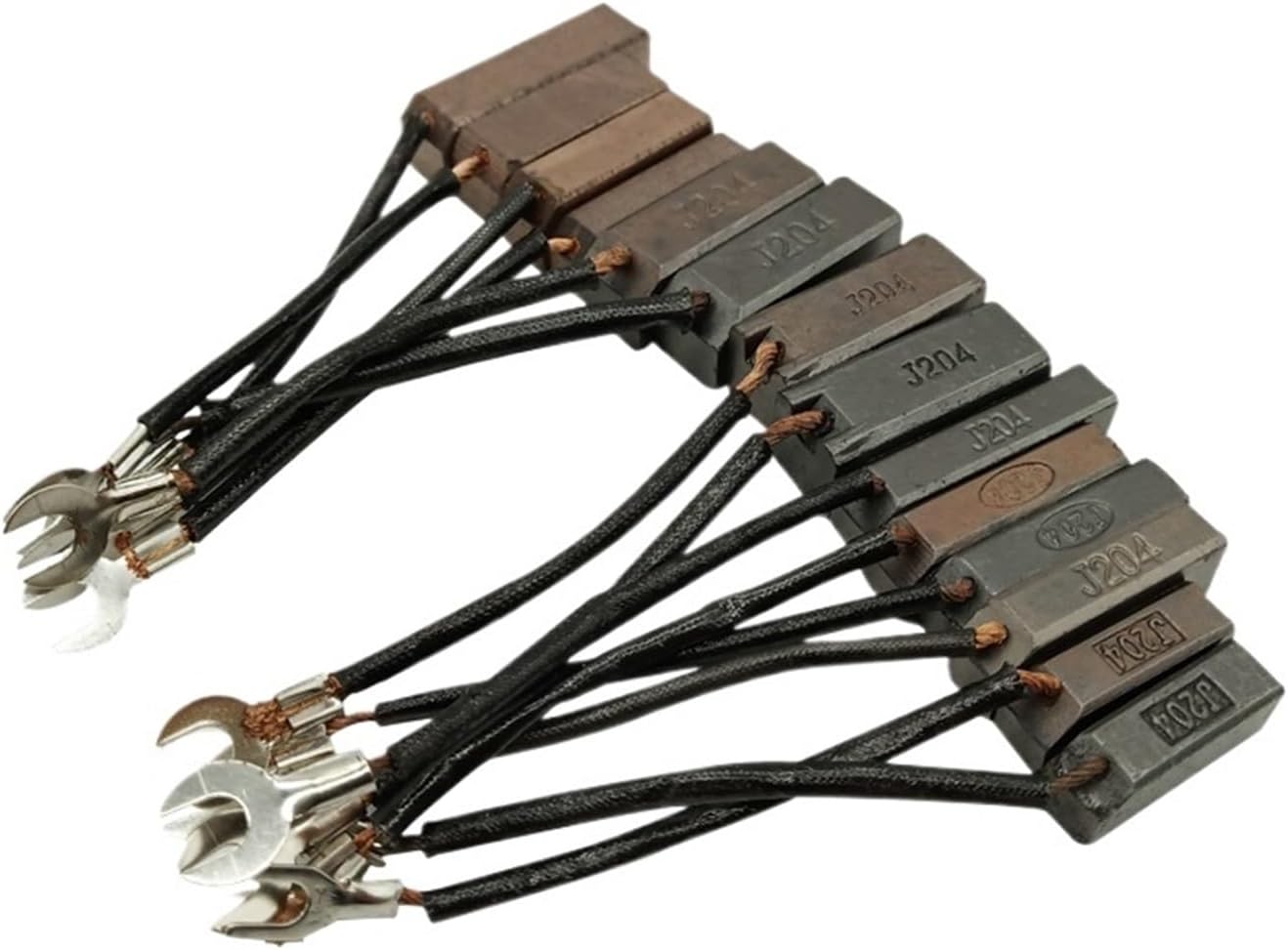 10pcs 50KW Semi-copper J204 Generator Carbon Brush 8 10 32 12mm High Copper Brush For Printing And Creasing Machine(Light Grey)
