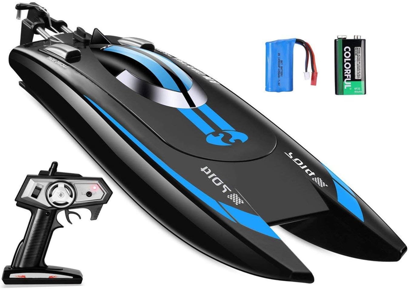 FMT 7014 Remote Control Speed Boat, High Speed RC Racing Boat for Pool & Outdoor Use - Adults & Kids (Color May Vary)