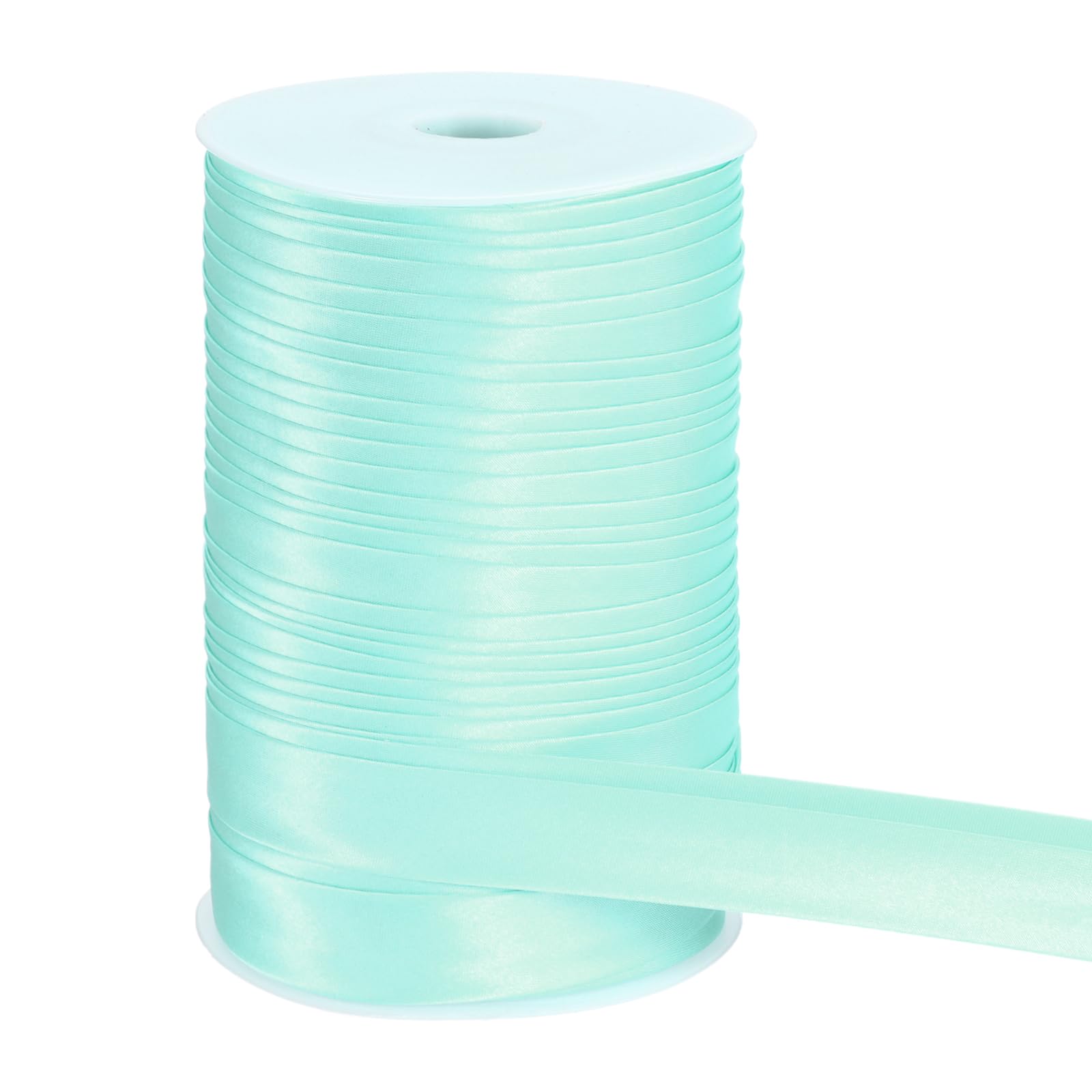 sourcing map Double Fold Bias Tape for Sewing, 1 Inch x 55 Yards Satin Bias Binding Tape Continuous Bulk for Quilting Binding Seaming Hemming Fabric Piping DIY Craft, Water Blue