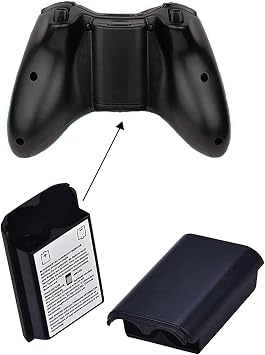 2 Pack Battery Pack Cover Replacement for Xbox 360 Wireless Controller, Battery Pack Cover Shell Case for Xbox360 (Black)