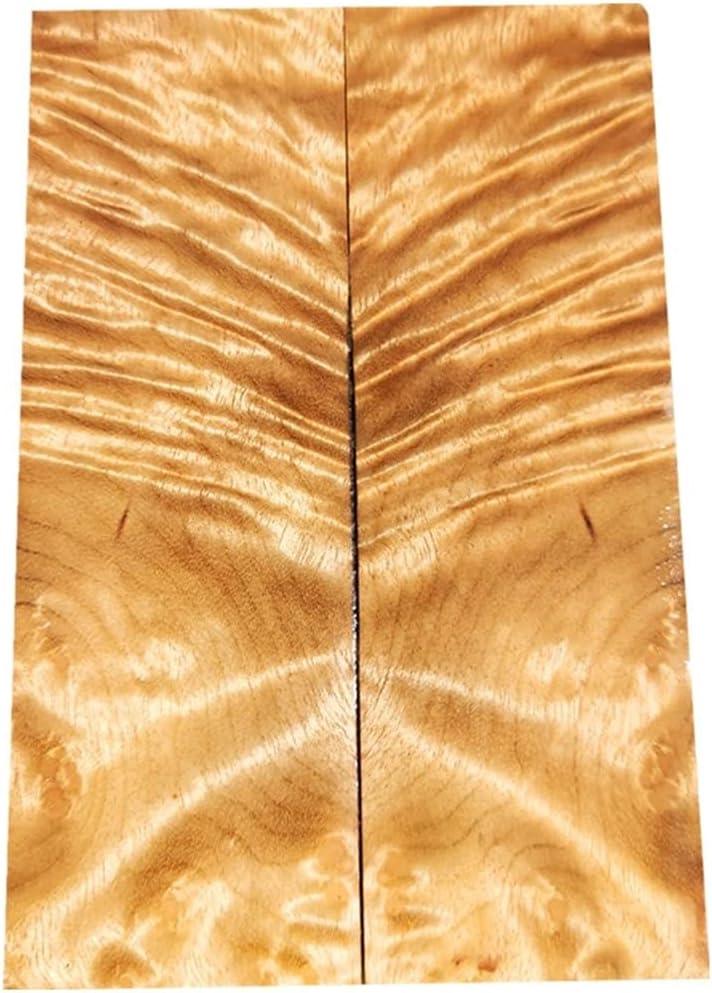 1 Pair Burma Golden Camphor Wood Knife Handle Slabs Scales Knives Custom DIY Wooden Material for Knife Making Blank Blades(12x4x1CM)(Each Pair Unique,Sent in Random)