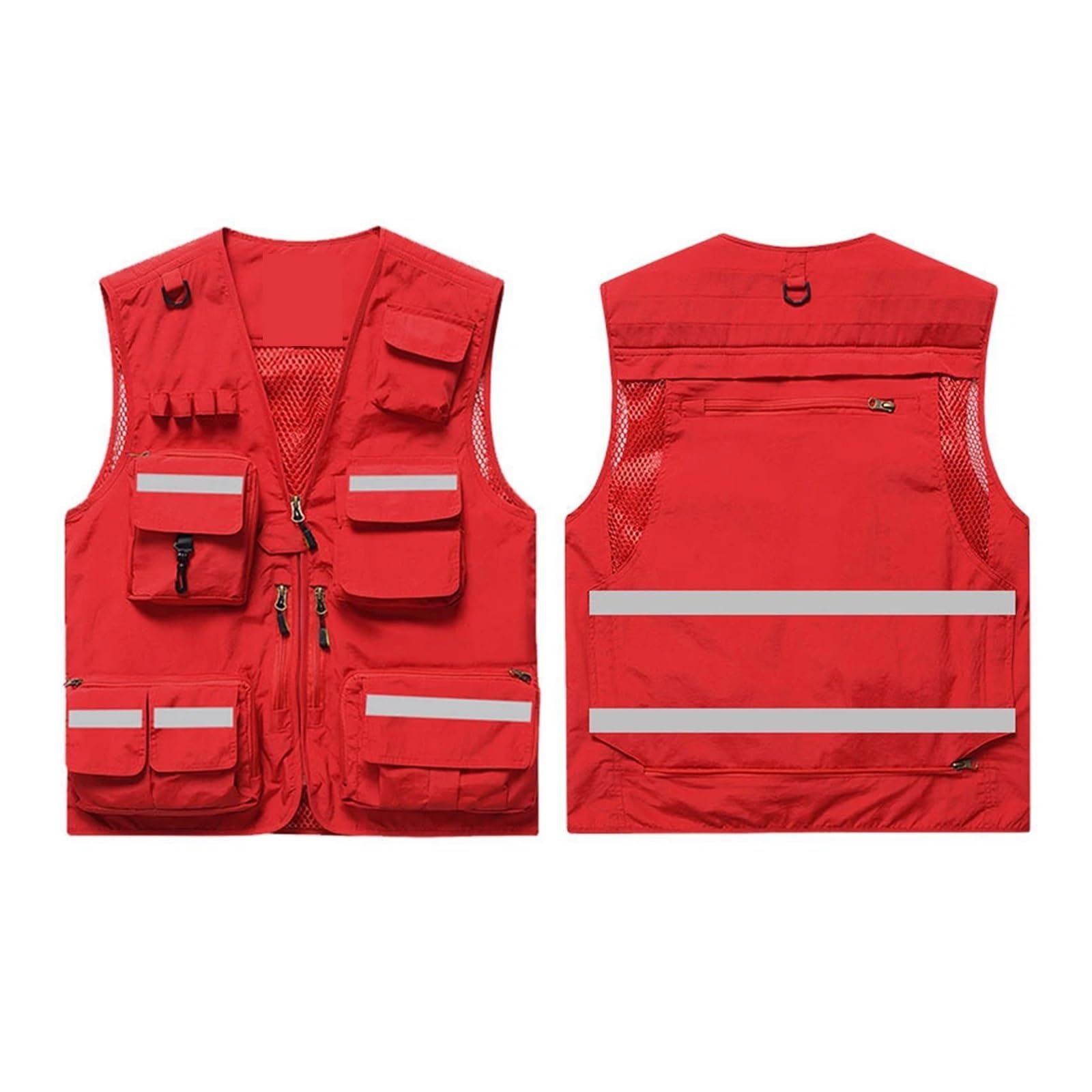 1 chaleco de seguridad de alta visibilidad con múltiples bolsillos, chaqueta de trabajo reflectante for emergencias, voluntarios, construcción y trabajo al aire libre(Type 1-Red,XXXL)