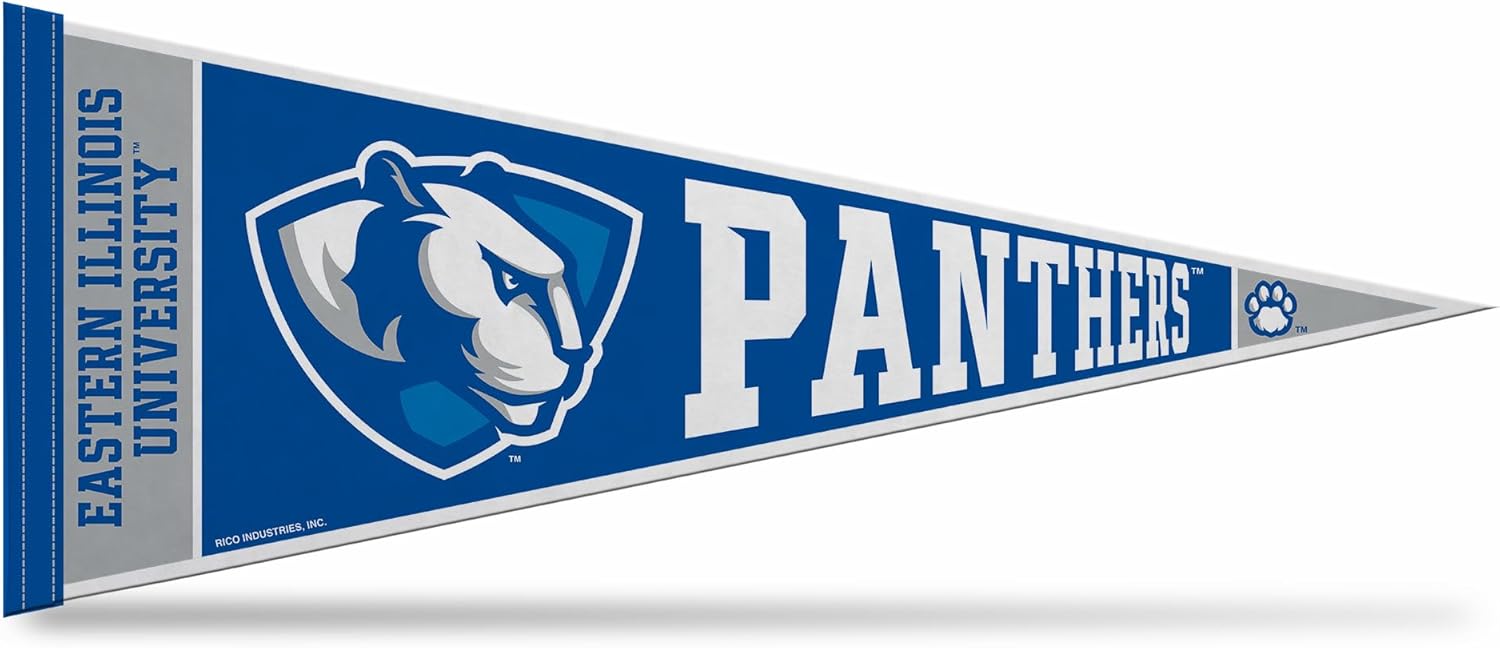 Rico Industries NCAA Eastern Illinois Panthers 12" x 30" Felt Wall Décor Pennant - Great for Home/Bed Room/Man Cave Décor