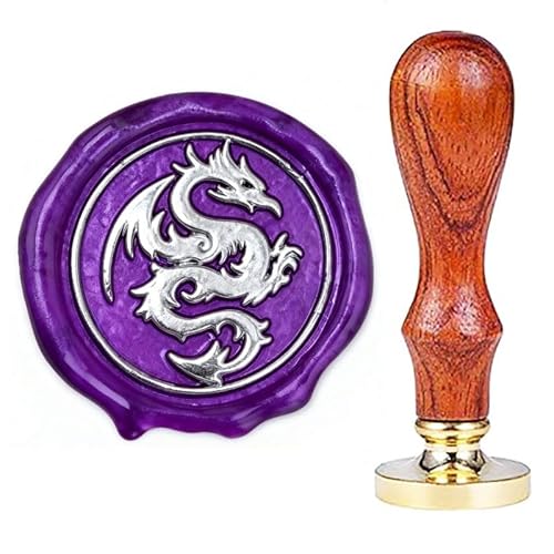Dragon Wax Seal Stamp,YGHM Natural Rosewood Handle Sealing Wax Stamp