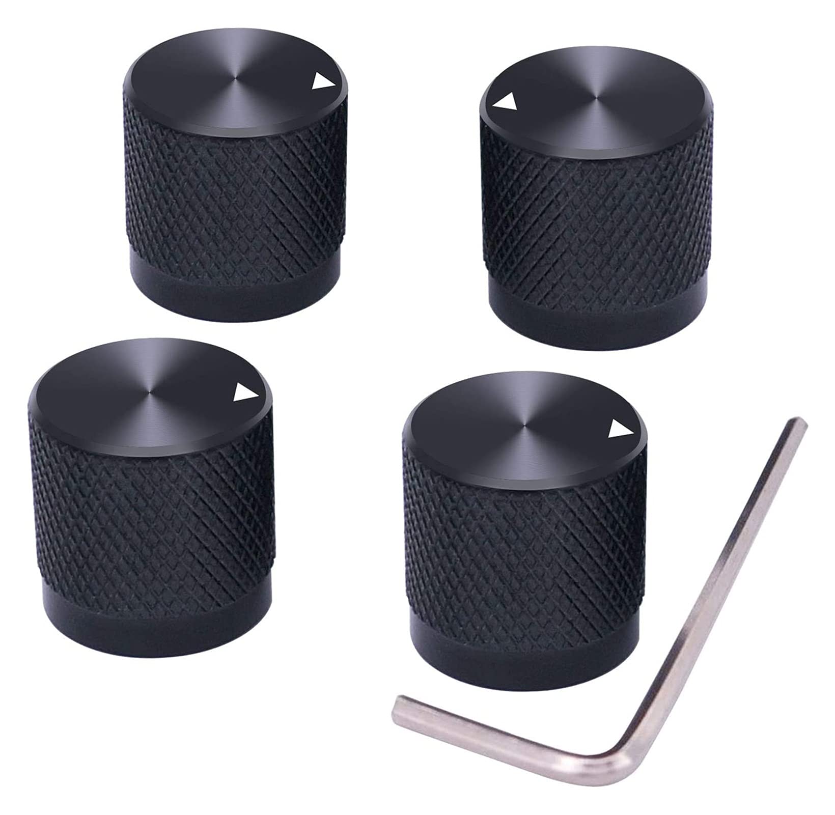 Boutons de potentiomètre GUMMMY en aluminium noir de haute précision