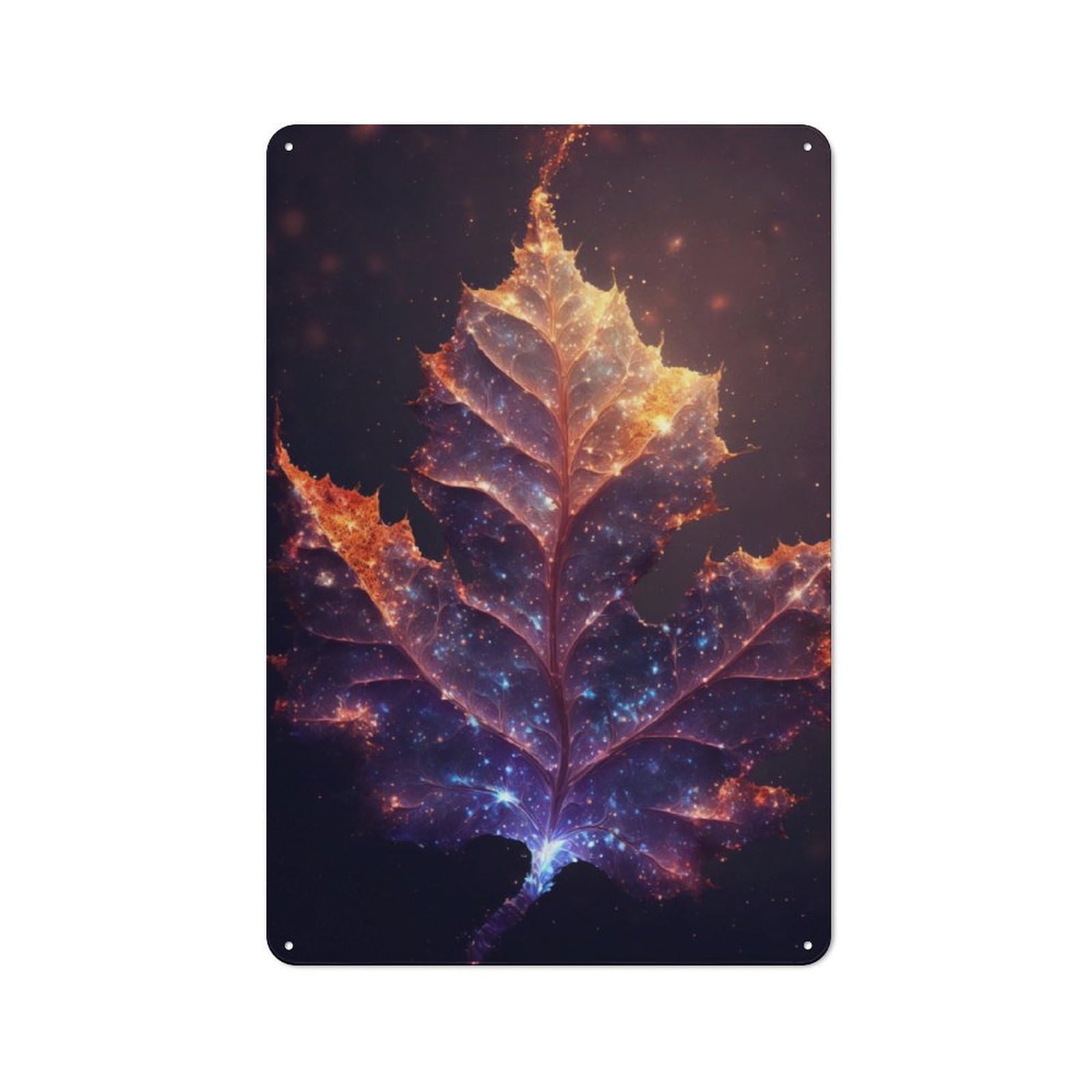 Junmoney Galactic Leaf Vintage Tin Sign 30X20cm With For Guest Room Or Hallway, For Themed Room Decoration, For Vintage Wall Decor Fans