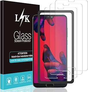 L K 3-Unidades Protector de Pantalla para Huawei P20 Pro, Cristal Vidrio Templado Premium Huawei P20 Pro [Dureza 9H] [Funda Compatible] [Anti-Ara?azos] [Sin Burbujas] [Kit F?cil de Instalar]