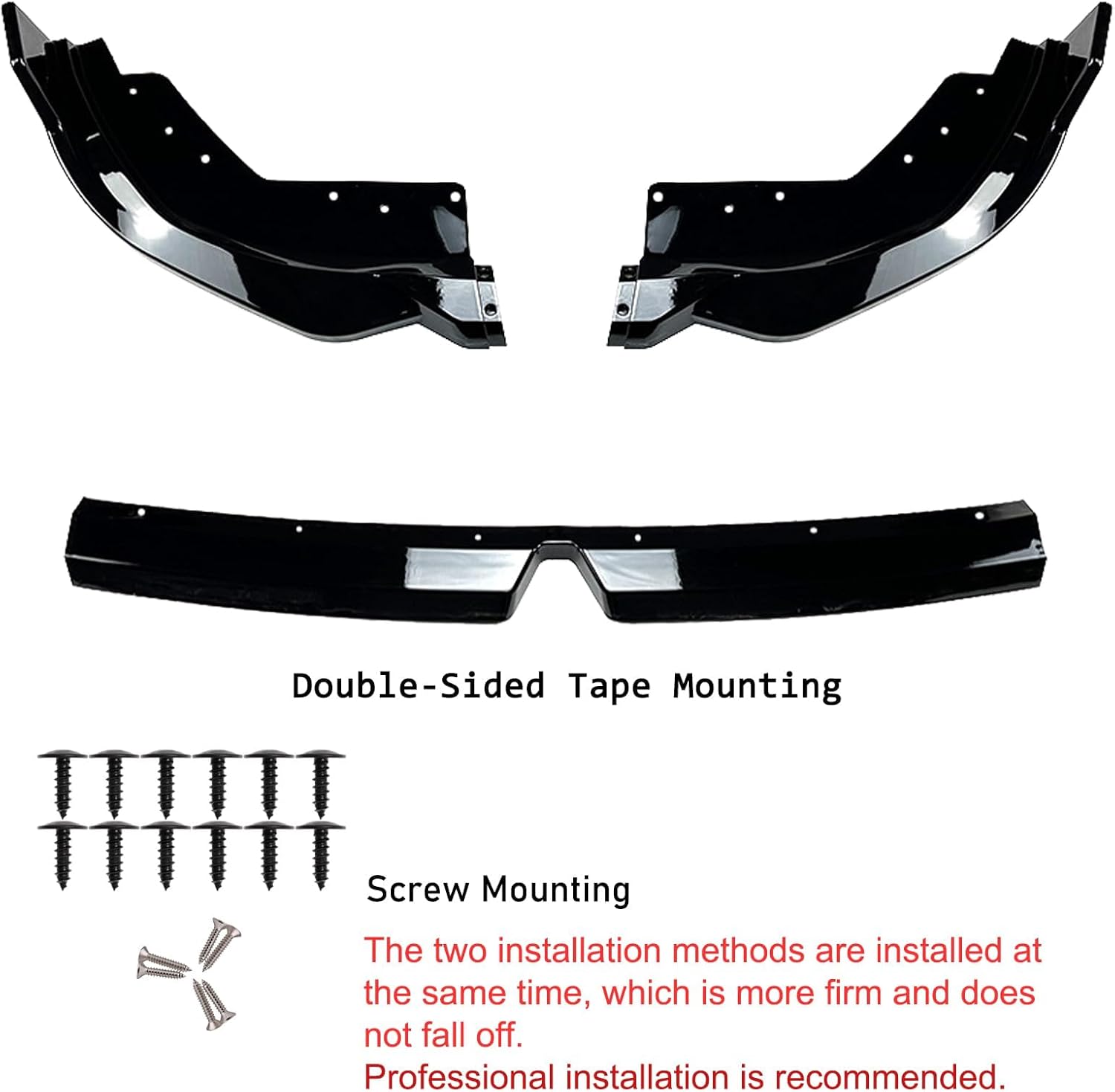 Front Bumper Lip Compatible with BMW G20 3-Series 330e 330i M340i M-Sport Only 2023 2024 2025 2026 Glossy Black Front Bumper ABS Front Lip Spoiler Splitter