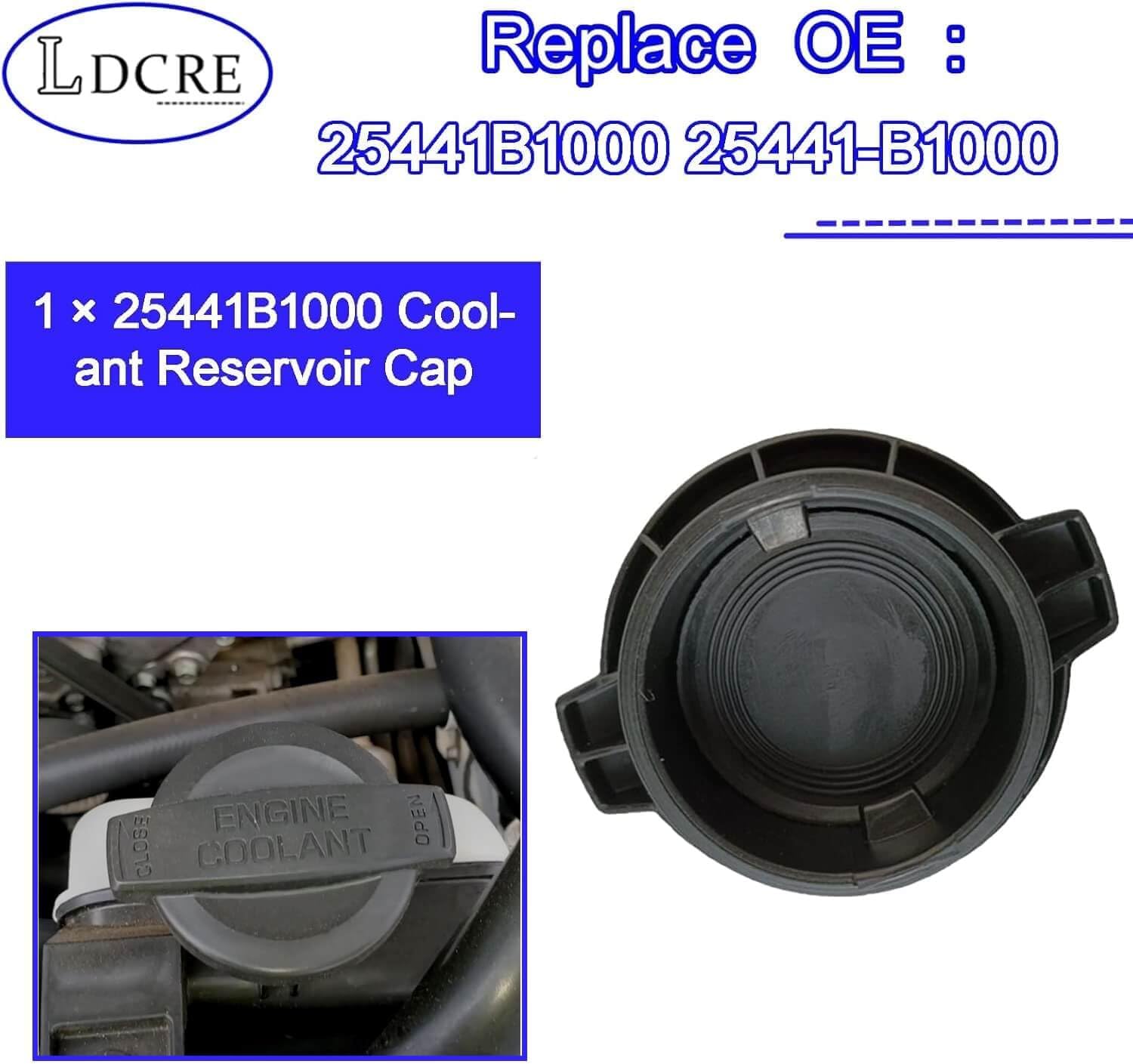 25441-B1000 Coolant Reservoir Cap Compatible with 2015-2024 Hyundai Genesis G80 G90 Sonata Nexo 2017-2020 Kia Cadenza K900 Optima,Coolant Reservoir Cover Replacement Replace 25441B1000 25441-B1000