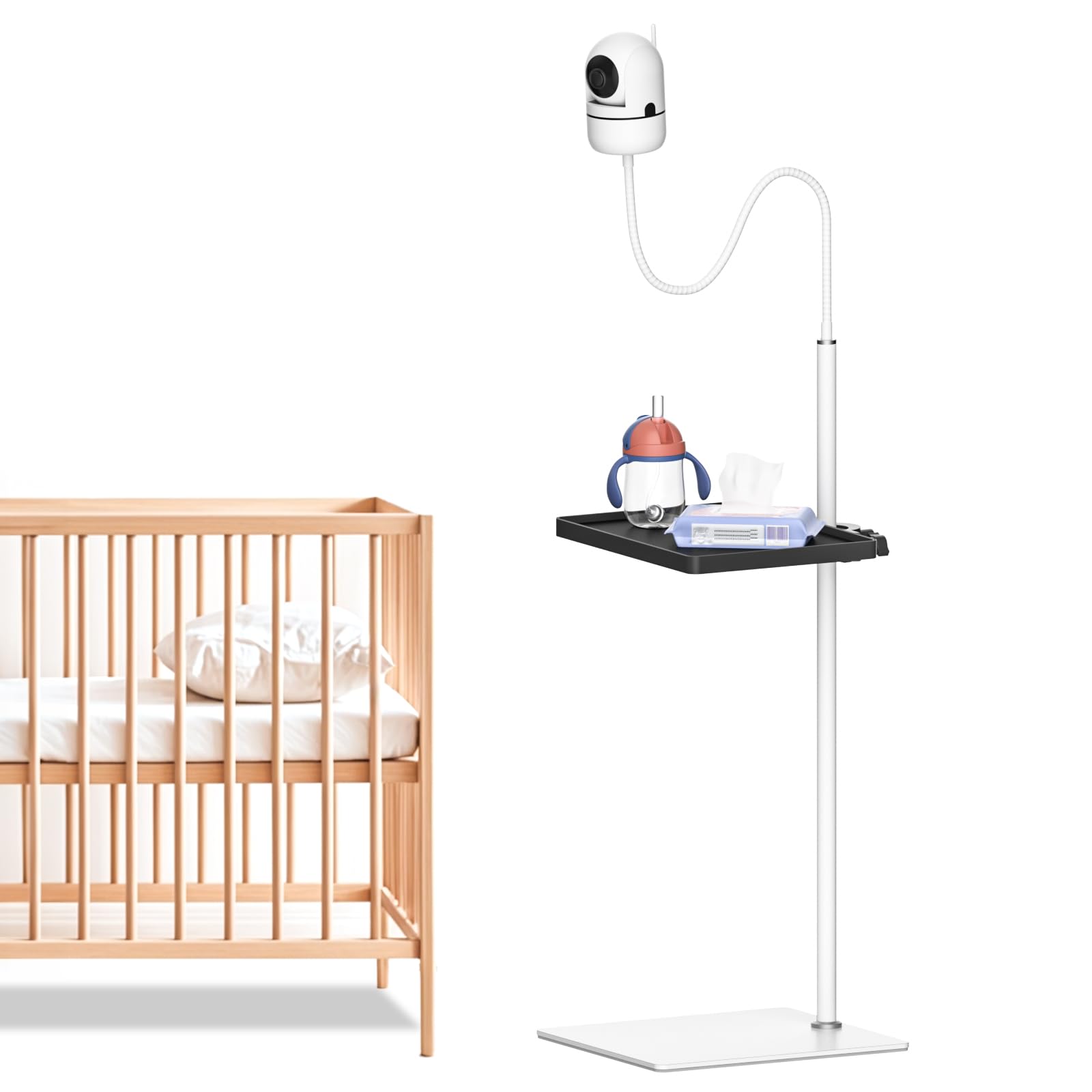 Universal Baby Monitor Camera Stand for HelloBaby,Infant Optics DXR-8 & DXR-8Pro, Nanit Pro Momcozy Baby Monitor Stand - Height Adjustable Baby Camera Floor Stand for Eufy, VTech, Owlet and VAVA etc.